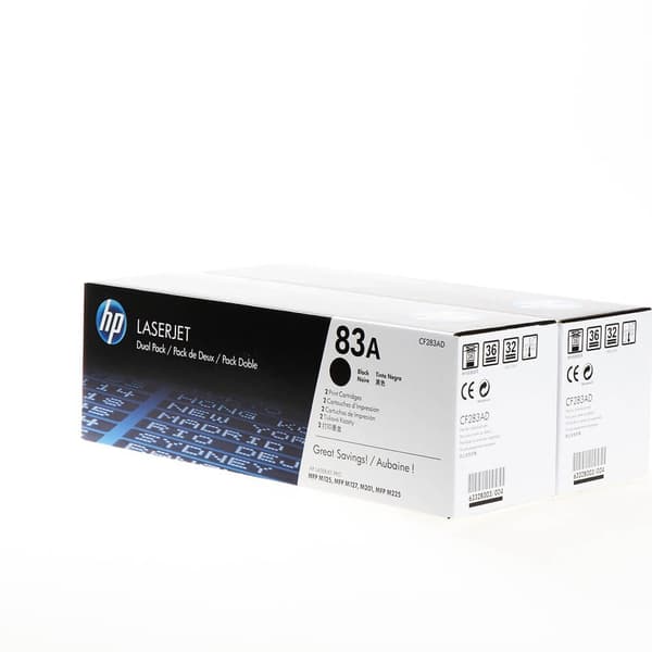 HP Toner CF283AD 83A 2-pak Sort