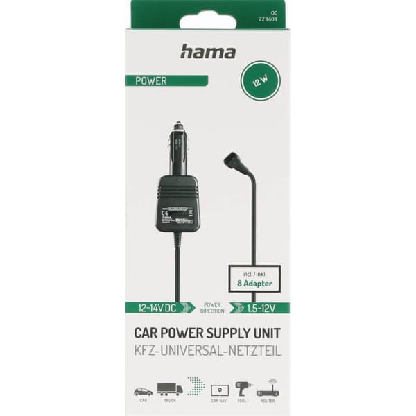 Hama Strømforsyningsenhet for Biler 12V 1000mA