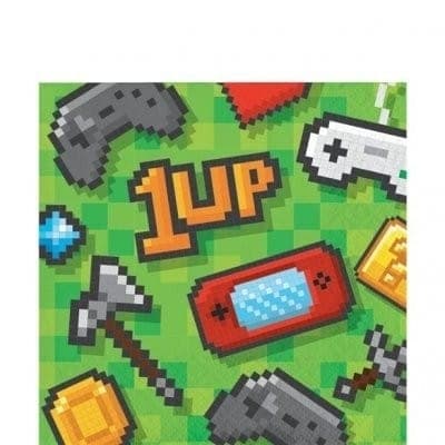 Game On 1 Up - Servietter 12,5 cm