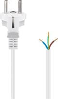 Miniatyrbillede 1 af 7: Goobay Kabel för skyddskontakt för montering, 1,5 m, vit stickkontakt med skyddsjord (typ F, CEE 7/7) > lösa kabeländar