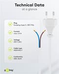 Miniatyrbillede 6 af 8: Goobay Kabel med euro-kontakt för montering, 1,5 m, vit Euro-kontakt (typ C, CEE 7/16) > lösa kabeländar