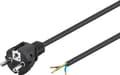 Miniatyrbillede 4 af 7: Goobay Kabel för skyddskontakt för montering, 2 m, svart stickkontakt med skyddsjord (typ F, CEE 7/7) > lösa kabeländar