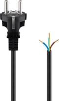 Miniatyrbillede 2 af 7: Goobay Kabel för skyddskontakt för montering, 2 m, svart stickkontakt med skyddsjord (typ F, CEE 7/7) > lösa kabeländar