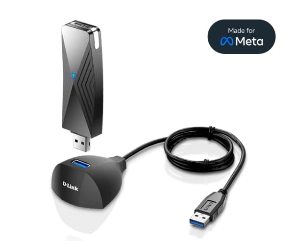 D-Link VR Air Bridge DWA-F18 - Hodetelefon med trådløs adapter for virtuell virkelighet - laget for Meta