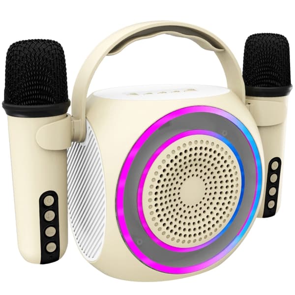 Celly Partymic2 Trådlös högtalare RGB + 2 trådl. mikrofoner Vit