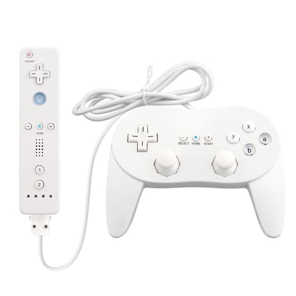 Gamepad kompatibel med Nintendo Wii, Wii U Controller 1.1m kabel - Hvid