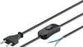 Miniatyrbillede 6 af 7: Goobay Kabel med euro-kontakt för montering - med strömbrytare, 1,5 m, svart Euro-kontakt (typ C, CEE 7/16) > lösa kabeländar