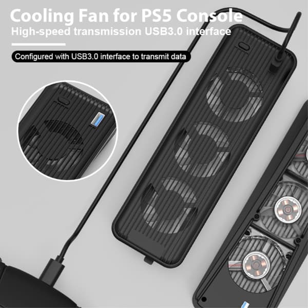 Til PS5 ABS køleventilator 2-trins vindvarmeafledning USB blæserkøler