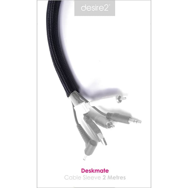 Desire2 Deskmate kaapelin suoja 2m tarrakiinnitys musta