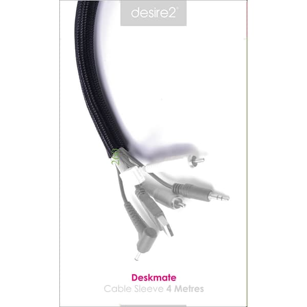 Desire2 Deskmate Cable Sheath 4m Velcro Closing Black