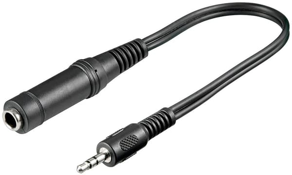 Goobay Adapter for hodetelefoner, 3,5 mm plugg til 6,35 mm jack Klinke 3,5 mm plugg (3-pinners, stereo) > Klinke 6,35 mm jack (3-pinners, stereo)