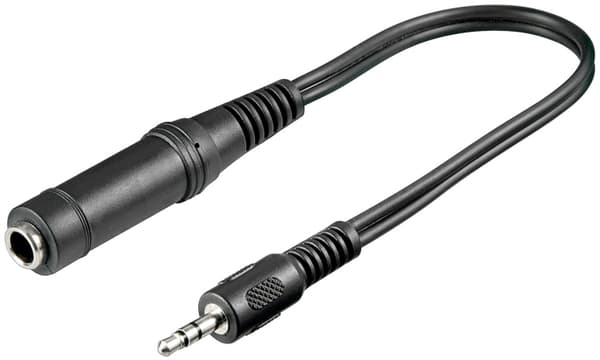 Goobay Adapter for hodetelefoner, 3,5 mm plugg til 6,35 mm jack Klinke 3,5 mm plugg (3-pinners, stereo) > Klinke 6,35 mm jack (3-pinners, stereo)