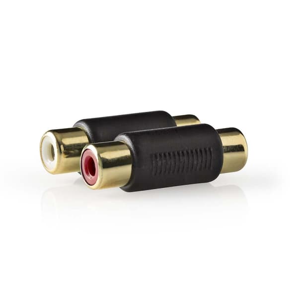 Nedis Stereo Audio Adapter | 2x RCA Hona | 2x RCA Hona | Guldplaterad | Rak | ABS | Antracit | 1 st. | Låda