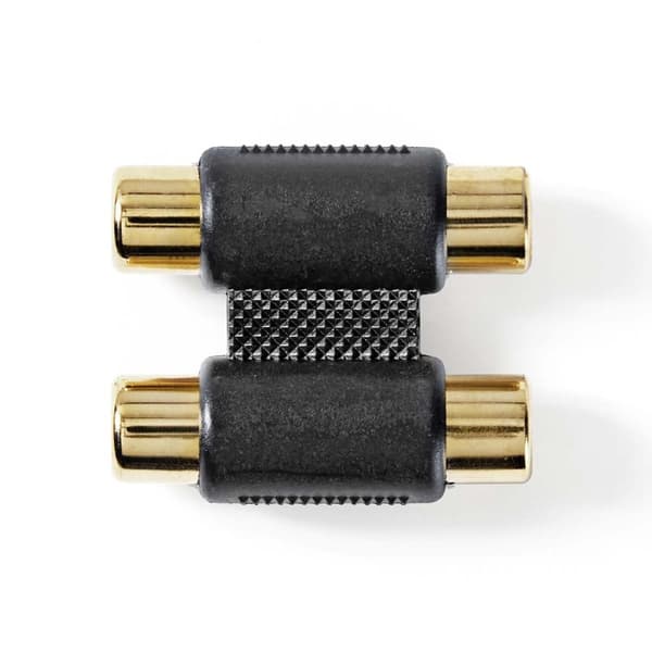 Nedis Stereo Audio Adapter | 2x RCA Hona | 2x RCA Hona | Guldplaterad | Rak | ABS | Antracit | 1 st. | Låda