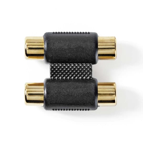 Nedis Stereo Audio Adapter | 2x RCA Hona | 2x RCA Hona | Guldplaterad | Rak | ABS | Antracit | 1 st. | Låda