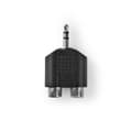 Miniatyrbillede 1 af 5: Nedis Stereo Audio Adapter | 3.5 mm Hanstik | 2x RCA Hun | Nikkelplateret | Lige | ABS | Sort | 1 stk. | Box