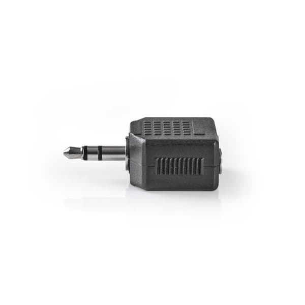 Nedis Stereo Audio Adapter | 3.5 mm Han | 2 stk. 3.5 mm, hunn | Nikkel belagt | Rett | ABS | Sort | 1 stk. | Boks