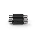 Miniatyrbillede 1 af 5: Nedis Stereo Audio Adapter | 2x RCA Hun | 2x RCA Hun | Nikkelplateret | Lige | ABS | Sort | 1 stk. | Box