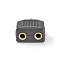 Miniatyrbild 4 av 7: Nedis Stereo Audio Adapter | 3.5 mm Hane | 2x 3.5 mm, Hona | Guldplaterad | Rak | ABS | Svart | 10 st. | Plastpåse