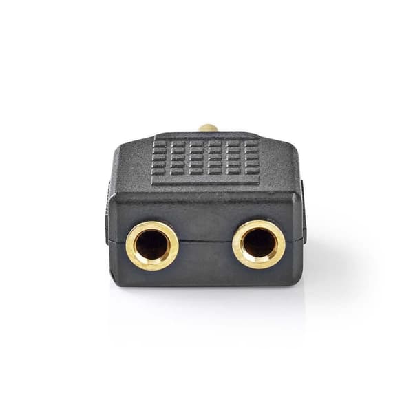Nedis Stereo Audio Adapter | 3.5 mm Hane | 2x 3.5 mm, Hona | Guldplaterad | Rak | ABS | Svart | 10 st. | Plastpåse