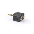 Miniatyrbild 5 av 7: Nedis Stereo Audio Adapter | 3.5 mm Hane | 2x 3.5 mm, Hona | Guldplaterad | Rak | ABS | Svart | 10 st. | Plastpåse