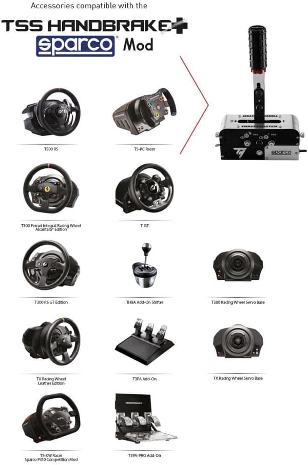 ThrustMaster TSS Handbrake Sparco Mod+ -käsijarrulisävaruste, PS4 / PS5 / PC / Xbox