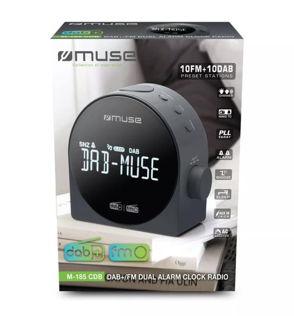 MUSE M-185 CDB Clock radio DAB+ FM Dual alarm