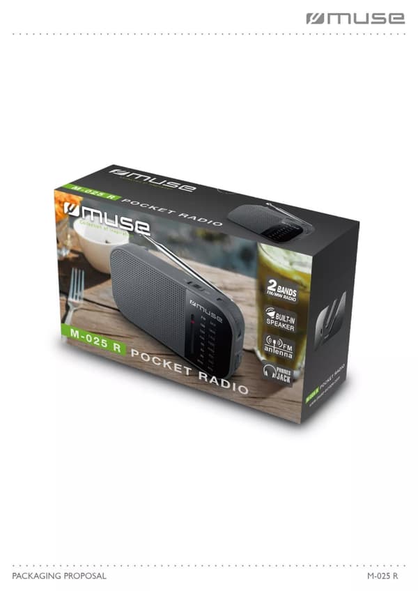 MUSE M-025 R Radio Portable FM/AM Black