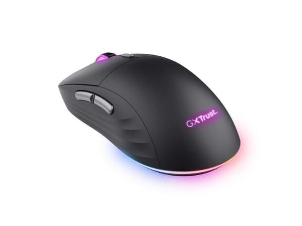 Trust GXT 926 REDEX II - Mus - ultralåg latens, justerbar RGB-belysning - högerhänt - laser - 6 knappar - trådlös - 2.4 GHz - trådlös USB-mottagare -