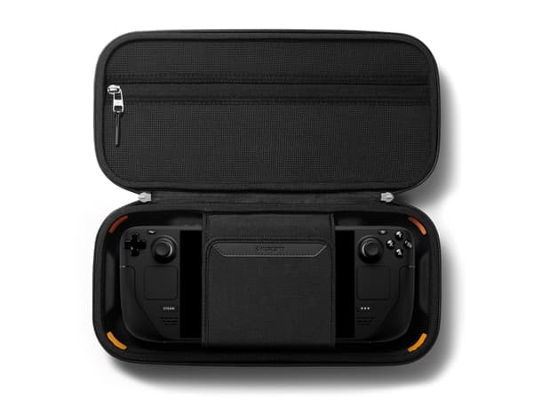 Spigen Rugged Armor Pro Sleeve, Pussi, Höyry, Musta, EVA (eteeni-vinyyliasetaatti), Polyuretaani, Steam Deck, Pudotuksenkestävä, Naarmuuntumisenkestä