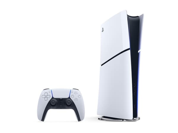 Sony PlayStation 5 (model group - Slim) Digital Edition, PlayStation 5, Black, White, 16384 MB, GDDR6, 448 GB/s, AMD