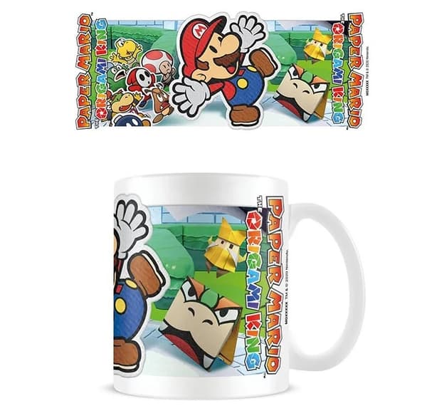 Krus med motiver fra Paper Mario - The Origami King