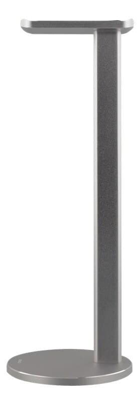 DELTACO Hovedtelefonholder, aluminium, skridsikker, sølv