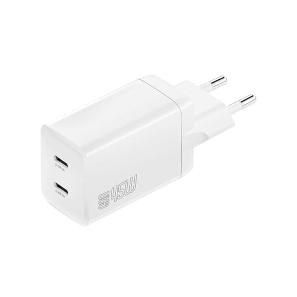 4smarts Vegglader PDPlug Dual 45W GaN 2C hvit Hvit