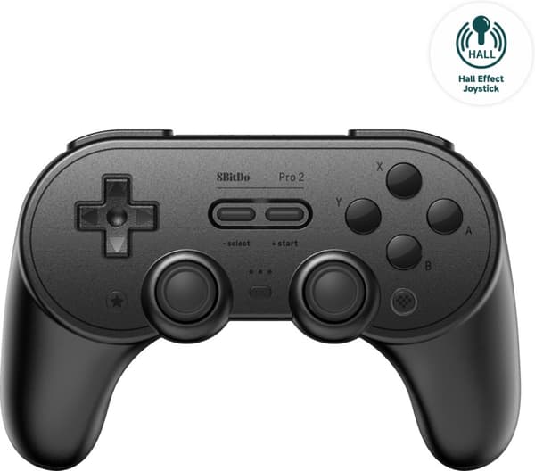 8BitDo PRO 2 - Hall Edition trådlös spelkontroll, svart, switch / PC / Android