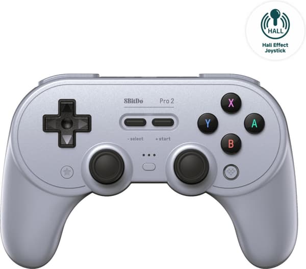 8BitDo PRO 2 - Hall Edition trådlös spelkontroll, Grå, Switch / PC / Android