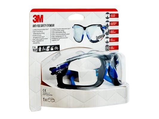 3M S1CBC1, Unisex, Oval, Rammeløs, Polykarbonat, Sort, Blå, Støvresistent