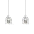 Miniatyrbild 3 av 4: Nedis Telekomkabel | RJ11 Hane | RJ11 Hane | 2.00 m | Kabelns utformning: Platt | Guldplaterad | Kabeltyp: RJ11 | Vit | Label