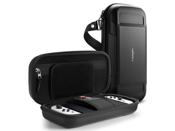 Spigen Rugged Armor Pro Pouch, Hårt fodral, Nintendo, Svart, EVA (Ethylene Vinyl Acetate), Polyuretan, Nintendo Switch OLED, Reptålig, Stöttålig