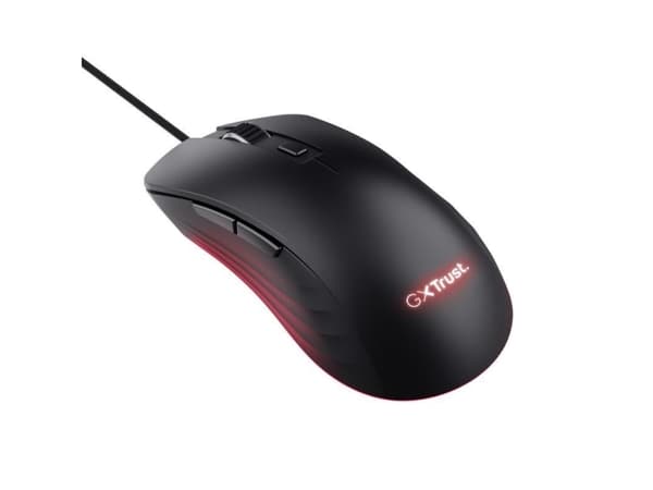 Trust GXT924 YBAR+, Oikeakätinen, Optinen, USB A-tyyppi, 25600 DPI, Musta