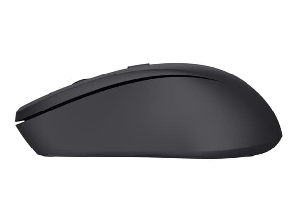 Trust Mydo - Mus - tyst - höger- och vänsterhänta - optisk - 4 knappar - trådlös - 2.4 GHz - trådlös USB-mottagare - svart