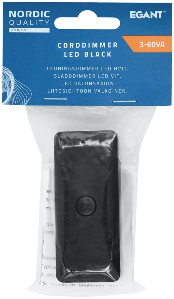 Nordic Quality Corddimmer 3-60vA LED. Black