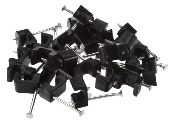 Nordic Quality Kabelklipps platt 3x5mm, Svart, 25 st