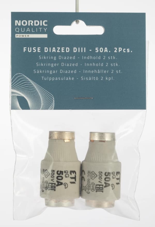 Nordic Quality fuse Diazed DIII 50A 2 st