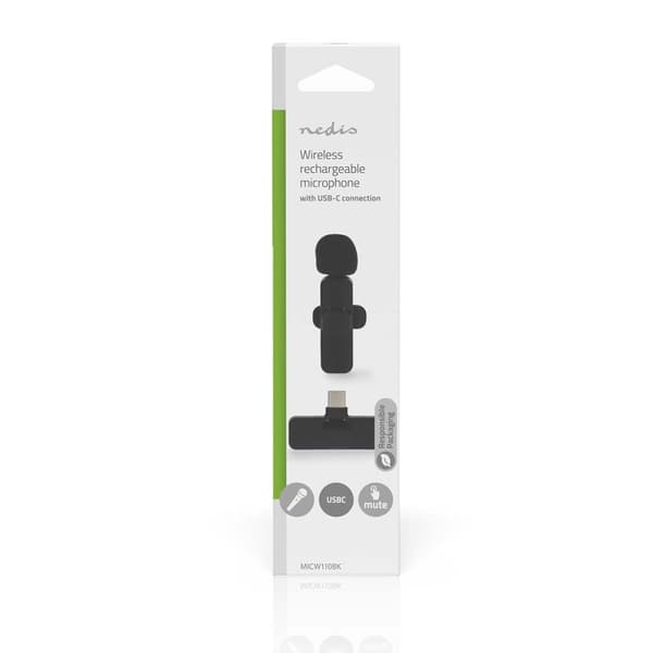 Nedis Mikrofoni | Käyttötarkoitus: Älypuhelin / Kannettava / Tabletti | Langaton / USB Type-C™ | USB-C™ Naaras | On/off-kytkin