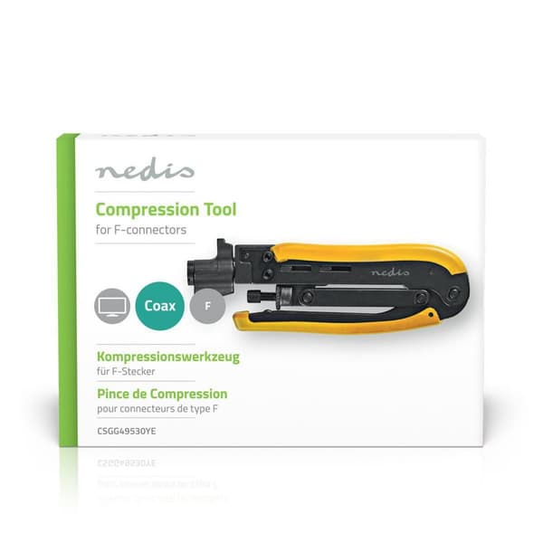 Nedis Antennekabelinstallationsværktøj | Crimp tang | Gul / Sort | ABS / Stål