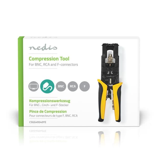 Nedis Antennekabelinstallationsværktøj | Crimp tang | Gul / Sort | ABS / Stål