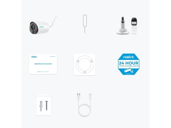 Reolink Argus Series B320, IP-turvakamera, sisä- ja ulkokäyttöön, langaton, Google Assistant, 2400 MHz, seinäkiinnitys