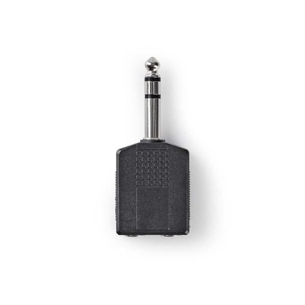 Nedis Stereo Audio Adapter | 6.35 mm Hanstik | 2x 6.35 mm Hunstik | Nikkelplateret | Lige | ABS | Sort | 10 stk. | Konvolut