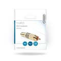 Miniatyrbillede 5 af 6: Nedis RCA-stik | Lige | Han | Guldplateret | Lodde | Kabeldiameter: 7.0 mm | Metal | Sort | 10 stk. | Konvolut
